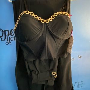 Chain Crop Top And Pants Outfit Sexy Tracksuit Set